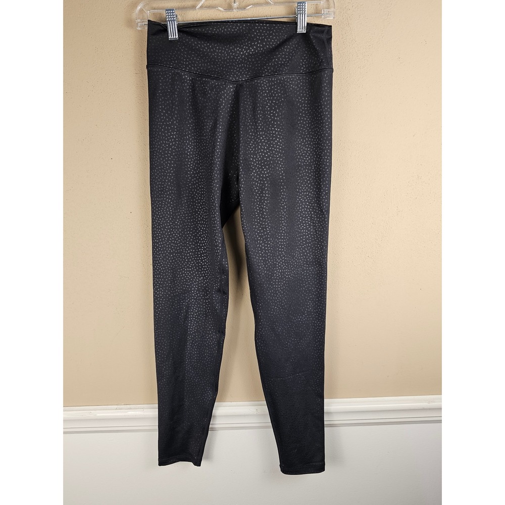Buff Bunny Womens Black Speckled‎ Leggings Large